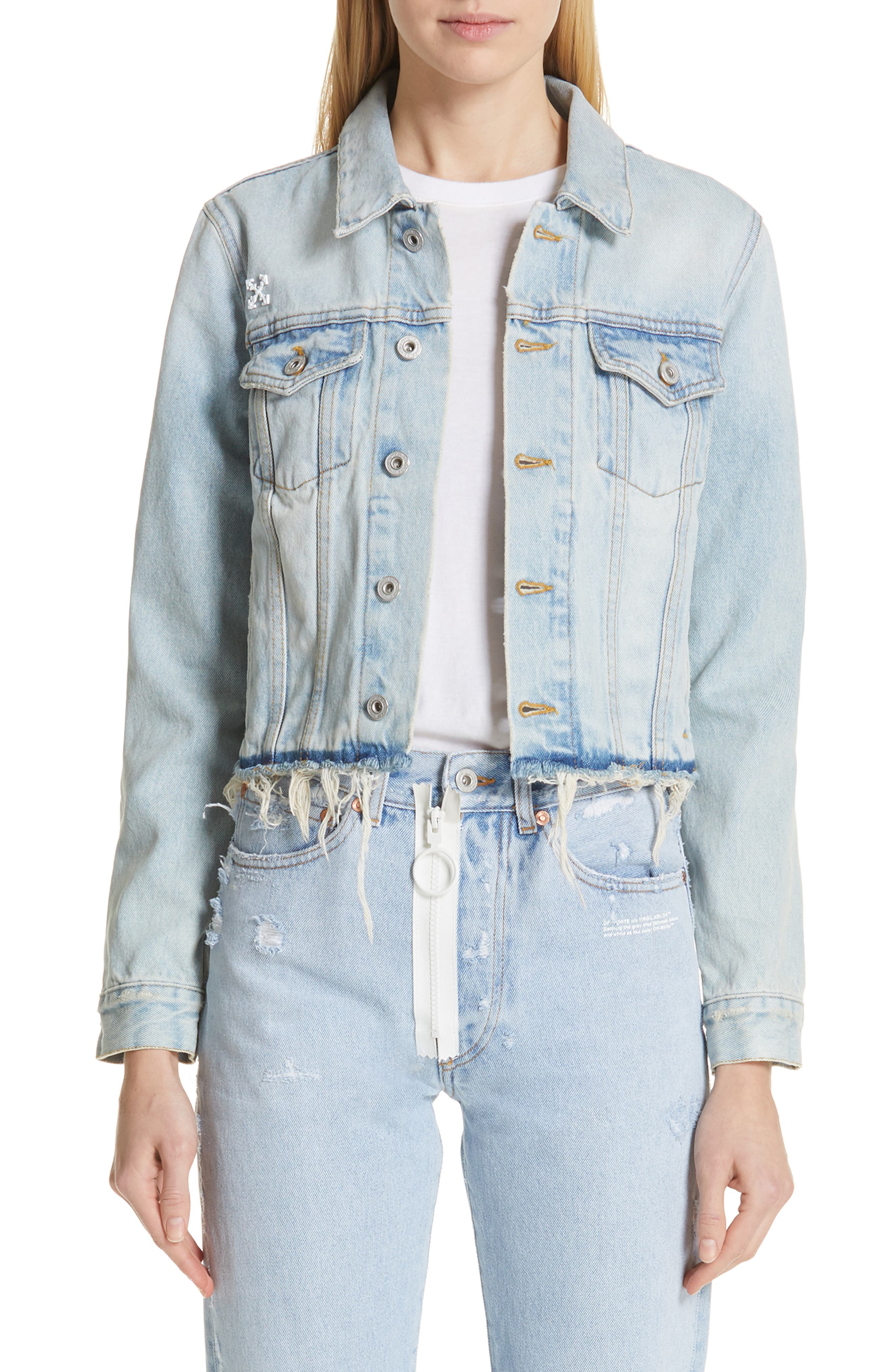 off white cropped denim jacket