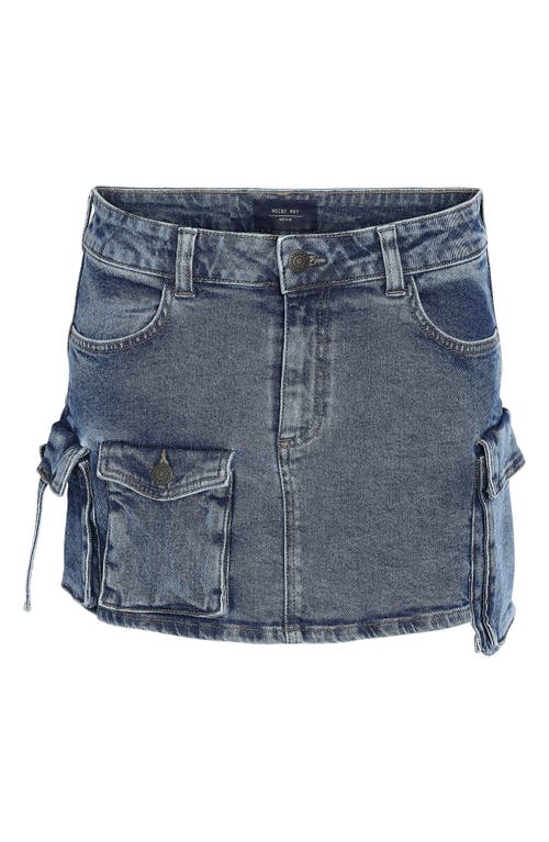 Shop Noisy May Janel Denim Cargo Miniskirt In Medium Blue Denim