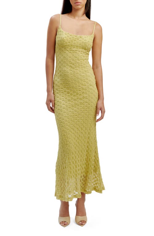 Adoni Floral Embroidered Mesh Slipdress in Moss