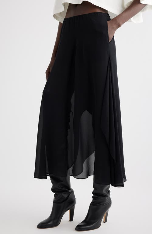 Shop Chloé Sheer Silk Georgette Maxi Skirt In Black