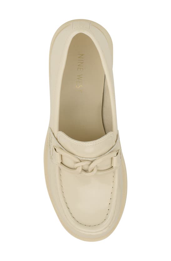 Shop Nine West Gemay Lug Sole Chain Loafer In Off White Patent