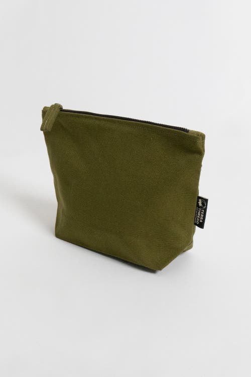 Shop Terra Thread Organic Cotton Makeup Bag In Olive Green