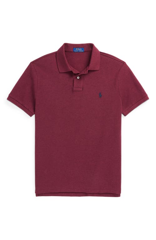 Shop Polo Ralph Lauren Solid Cotton Piqué Polo In Vintage Port Heather