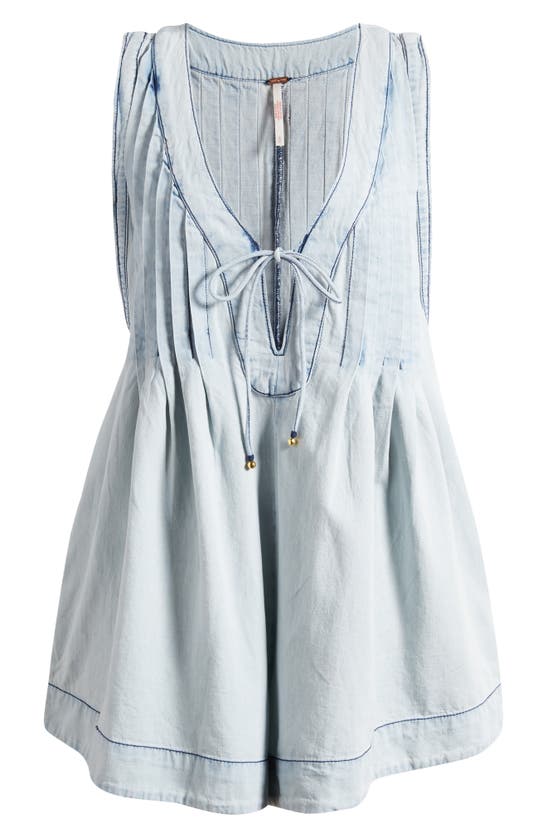 Shop Free People Webster Denim Romper In By The Beach Wash
