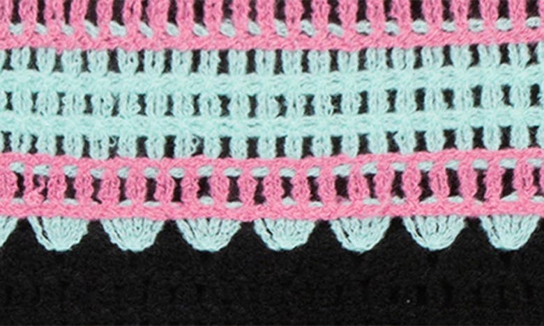 Shop Truce Kids' Colorblock Crochet Dress In Black