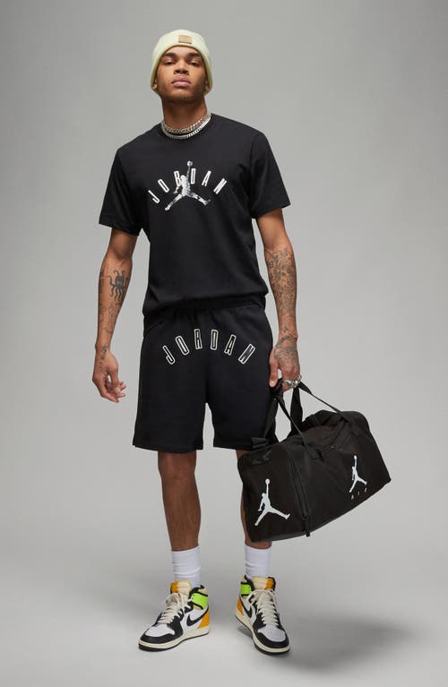 Shop Jordan Flight Mvp Fleece Basketball Shorts In Black/sail