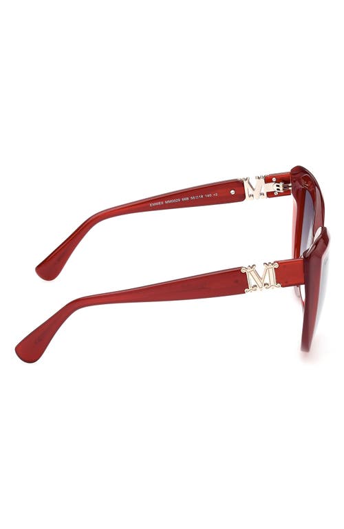 Max Mara 56mm Gradient Cat Eye Sunglasses In Redo/smkg