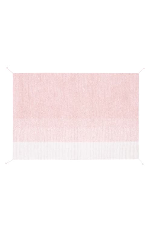 Lorena Canals Reversible Washable Recycled Cotton Blend Rug in Pastel Pink /Ivory at Nordstrom