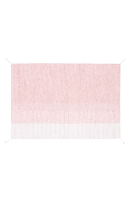 Shop Lorena Canals Reversible Washable Recycled Cotton Blend Rug In Pastel Pink/ivory