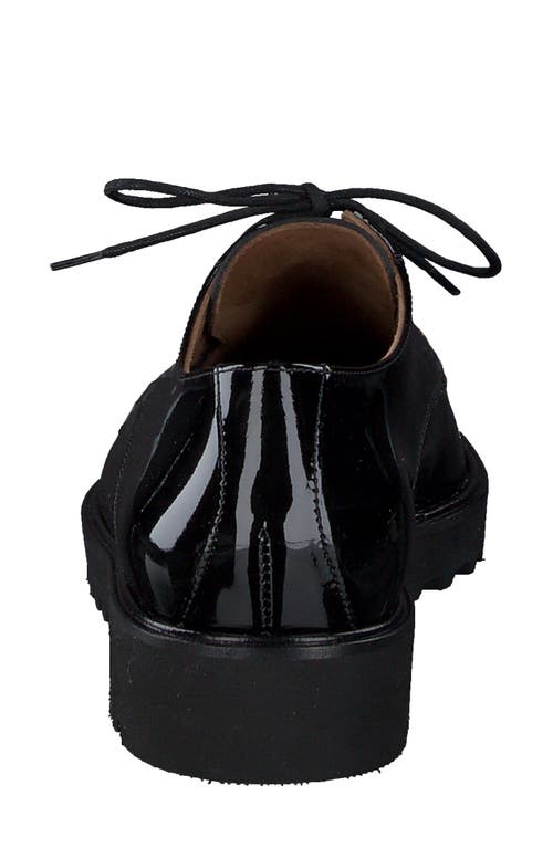 Paul Green Audra Lug Sole Derby In Black Soft Patent