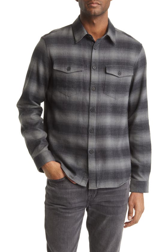 Frame Checked Cotton-flannel Shirt In Noir Green