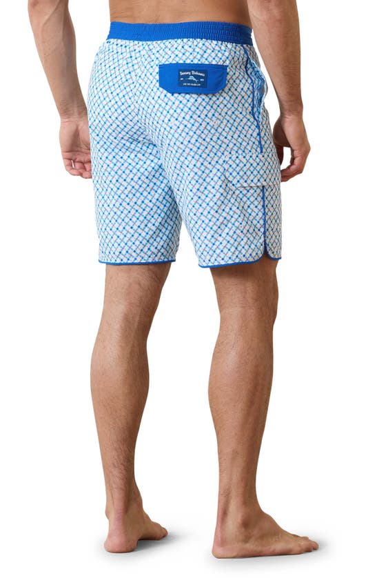 Shop Tommy Bahama Baja Surfside Geo Board Shorts In White