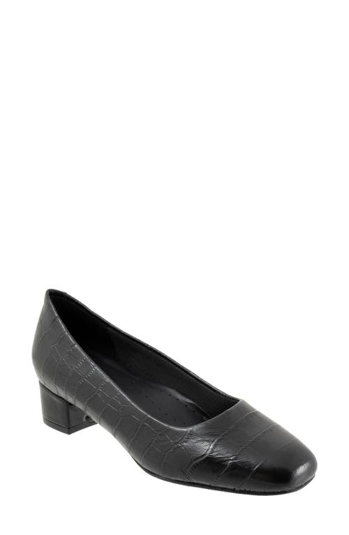 Shop Trotters Dream Pump In Black Croc