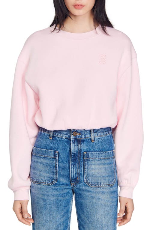Jiya Puff Sleeve Sweatshirt in Light Pink