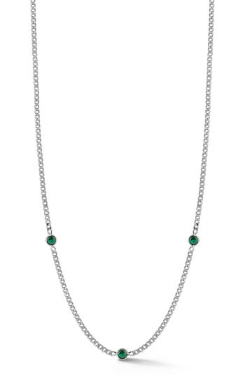 Sphera Milano Cubic Zirconia Station Chain Necklace In Silver