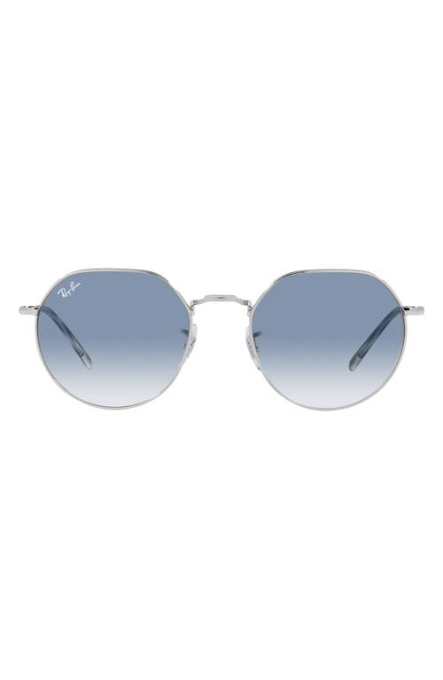 Ray-Ban Jack 53mm Gradient Sunglasses in Silver /Clear Gradient Blue at Nordstrom