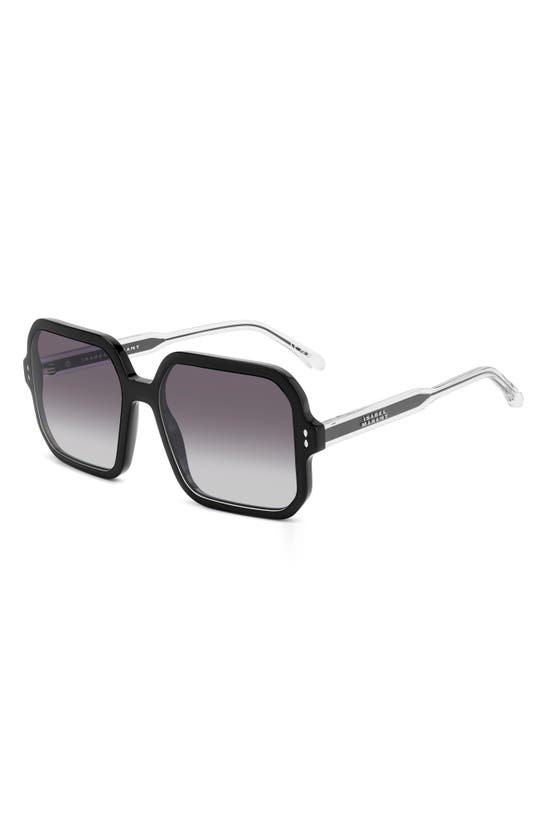 Shop Isabel Marant 57mm Gradient Square Sunglasses In Black/ Grey Shaded