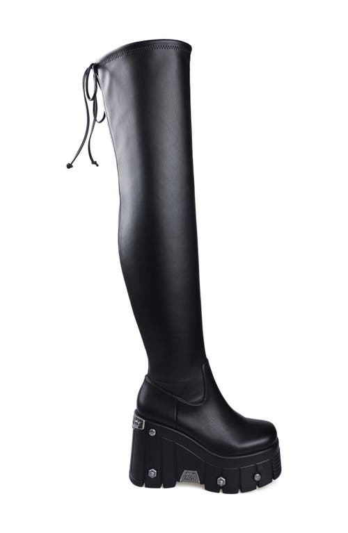 Zigi Rakena Over The Knee Platform Boot In Black