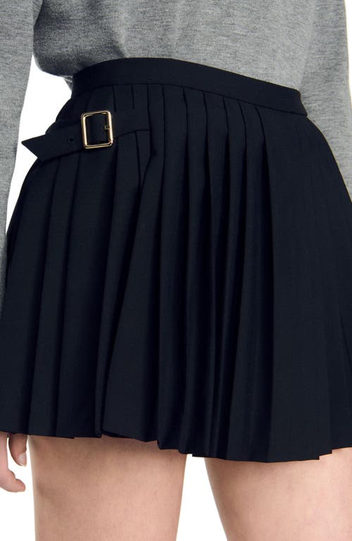 Shop Sandro Pleated Skort In Black