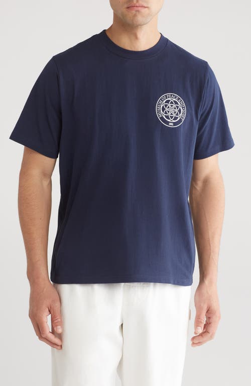 Wellness Center Cotton Graphic T-Shirt in Navy