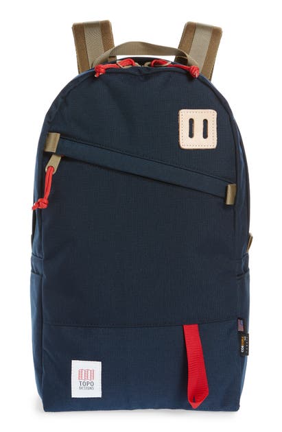 Topo Designs Canvas & Leather Daypack In Navy
