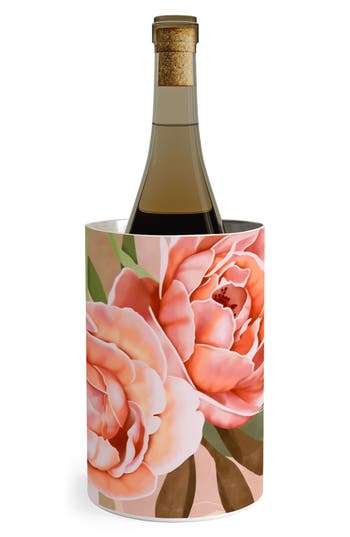 Deny Designs Giant Flowers Wine Chiller In Pink