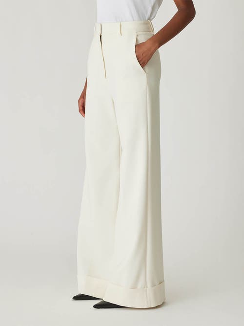 Shop Rebecca Taylor Refined Suiting Wide Leg Trouser In Cream