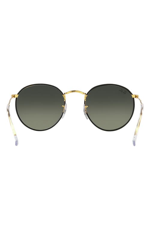 Shop Ray Ban Ray-ban Crystal Phantos 50mm Gradient Round Sunglasses In Black/gold/grey Gradient