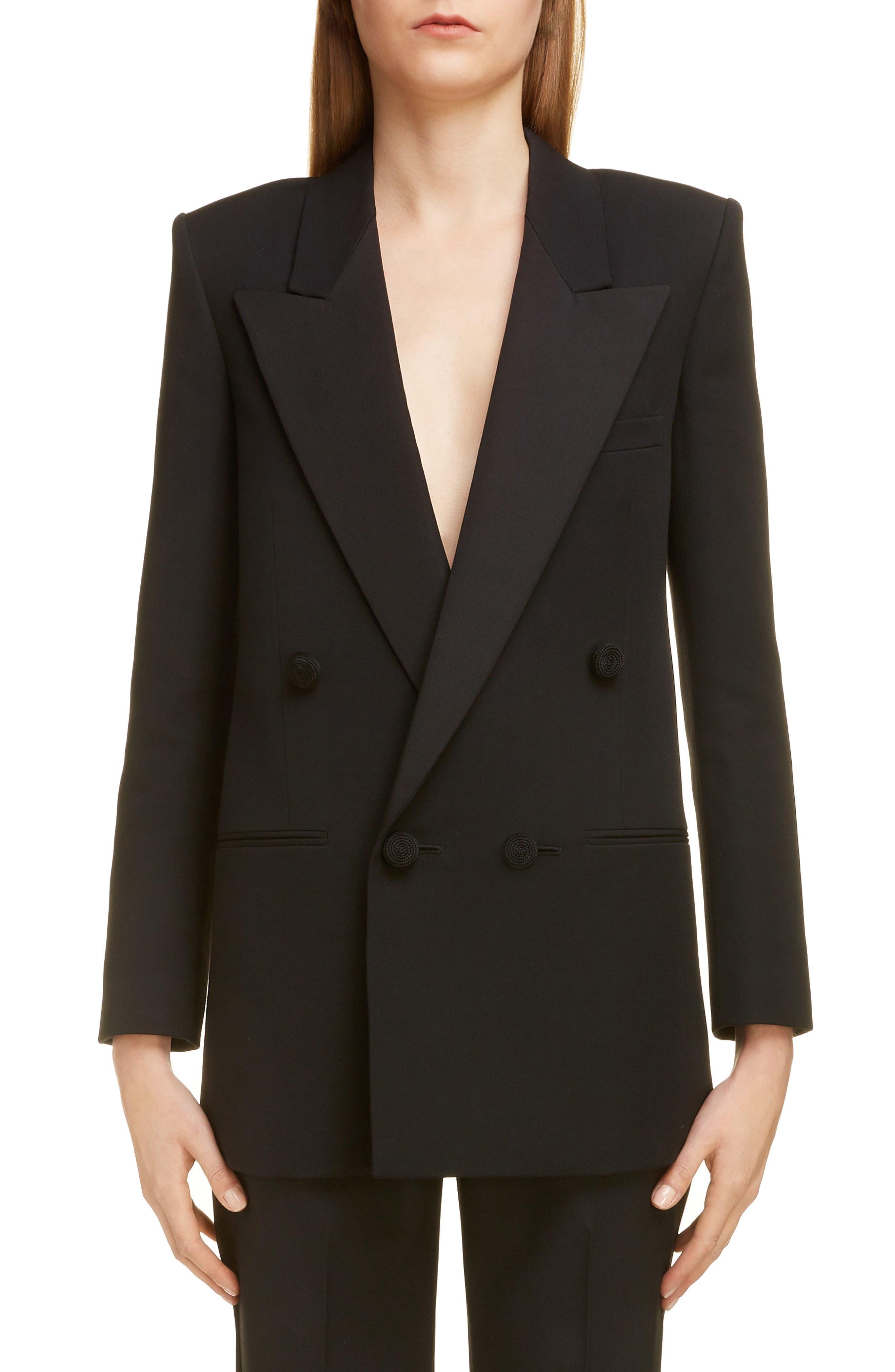 Saint Laurent Double Breasted Wool Blazer Nordstrom
