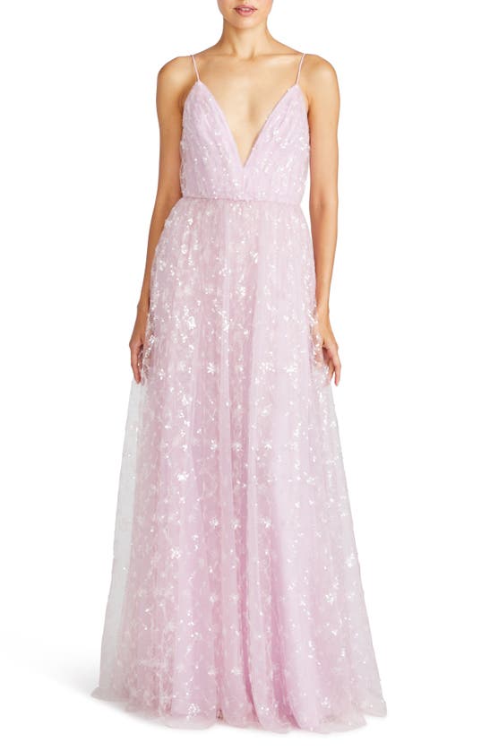 Shop ml Monique Lhuillier Layla Lace Gown In Lavender Blush