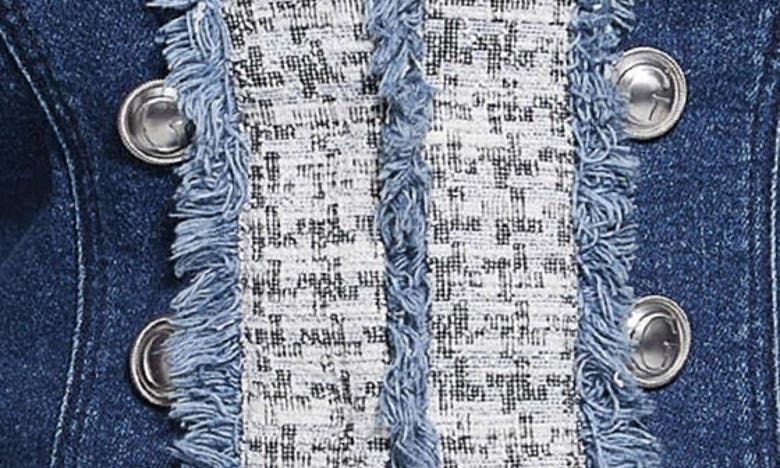 Guess Runway Tweed Denim Jacket In Manon Wash