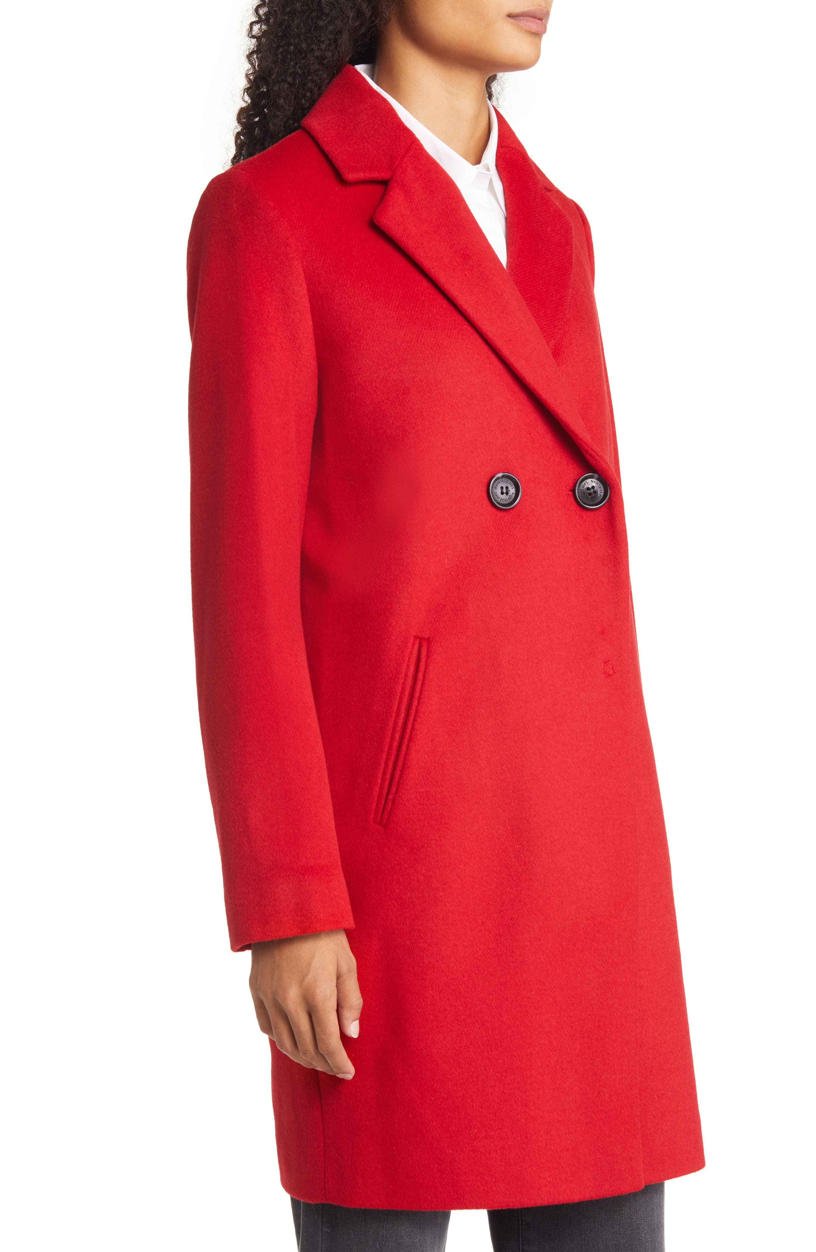 double breasted wool blend coat sam edelman