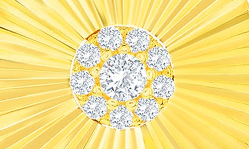 Simona Cubic Zirconia Circle Pendant Necklace In Gold