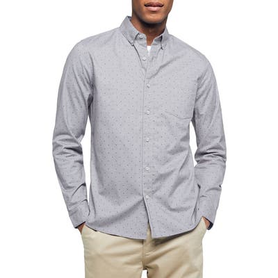 Topman Classic Fit Button-Down Oxford Shirt, Grey