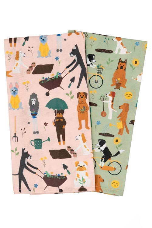 Puppington Dog Kitchen Towels In Spring Pups