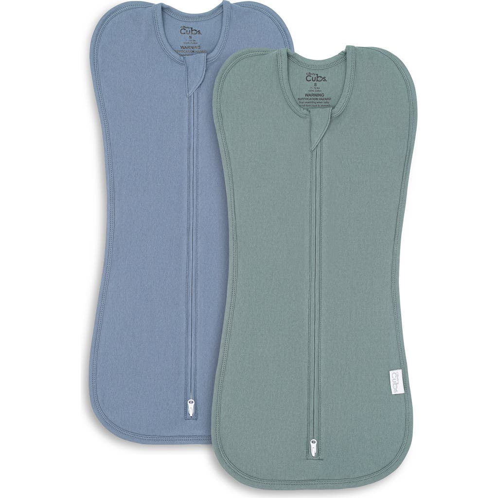Comfy Cubs Swaddle Blanket Baby Girl Boy Easy Zipper Wrap 2 Pack Newborn Infant Sleep Sack In Nomadic Blue, Azul