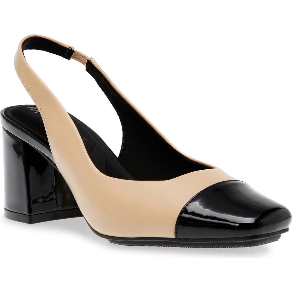 Anne Klein Landan Slingback Pump In Biscotti/black