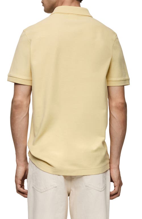 Shop Mango Relaxed Cotton Piqué Knit Polo In Pastel Yellow