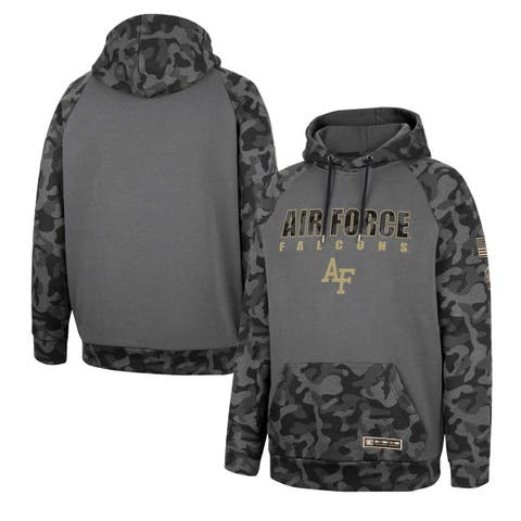 Atlanta Falcons FOCO Camo Raglan Pullover Hoodie - Black