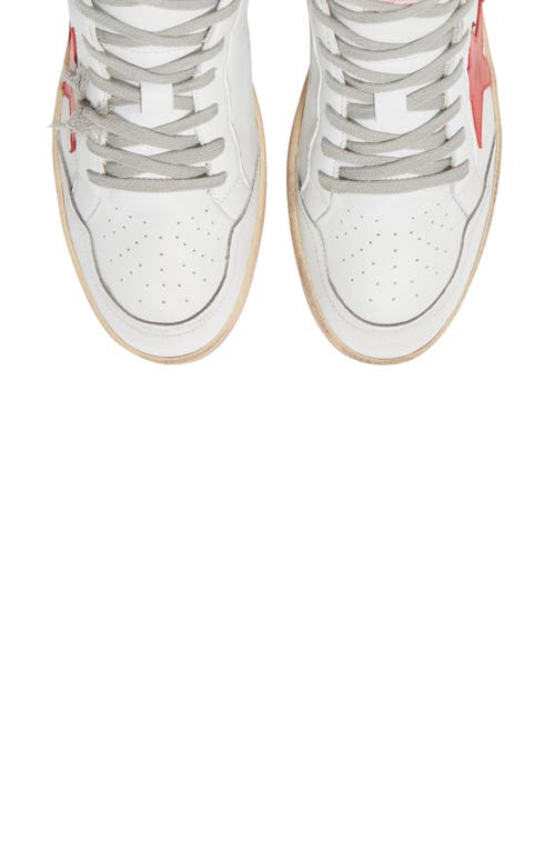 Shop Golden Goose Sky-star High Top Sneaker In White/red