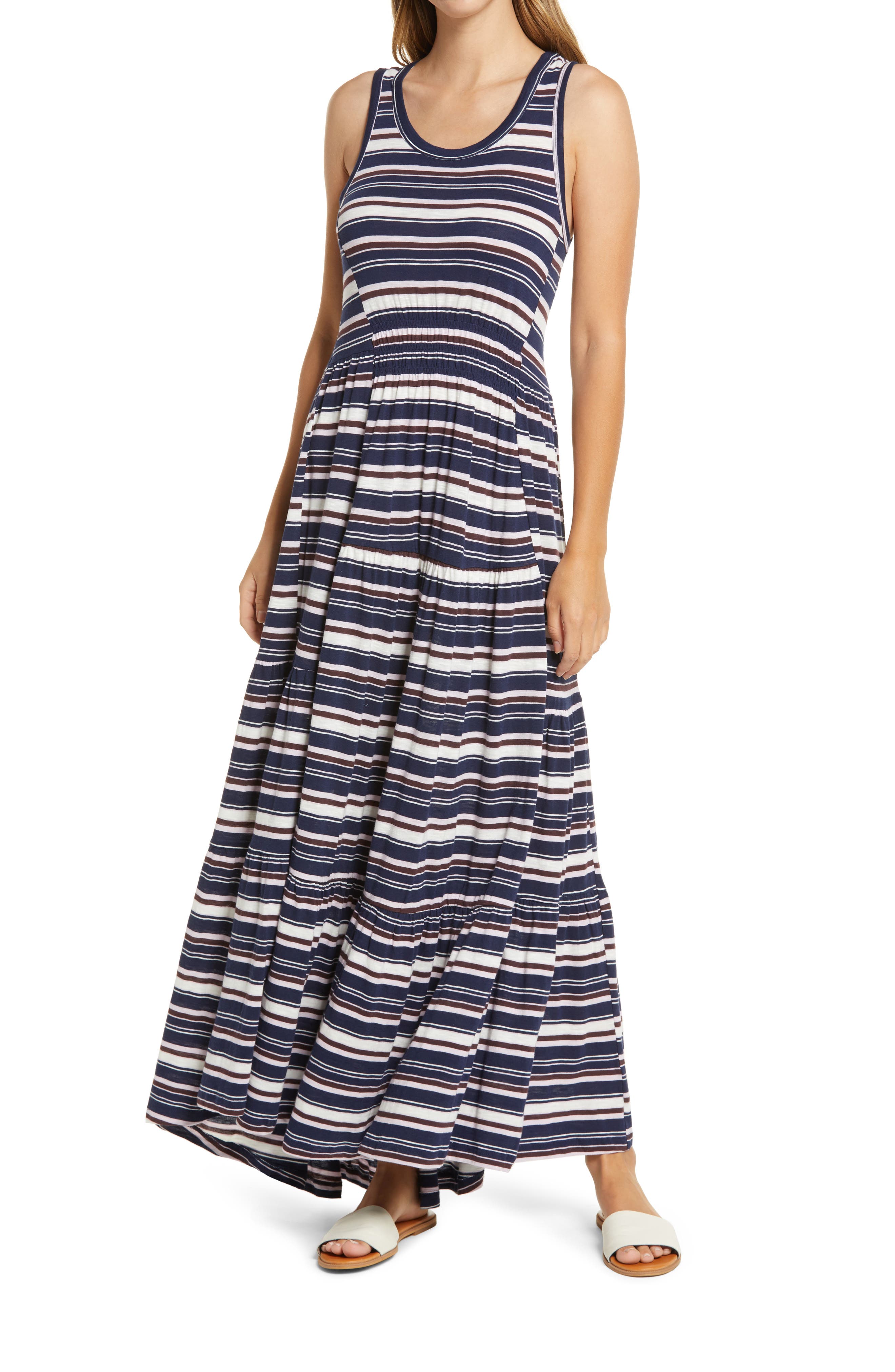 tiered jersey maxi dress