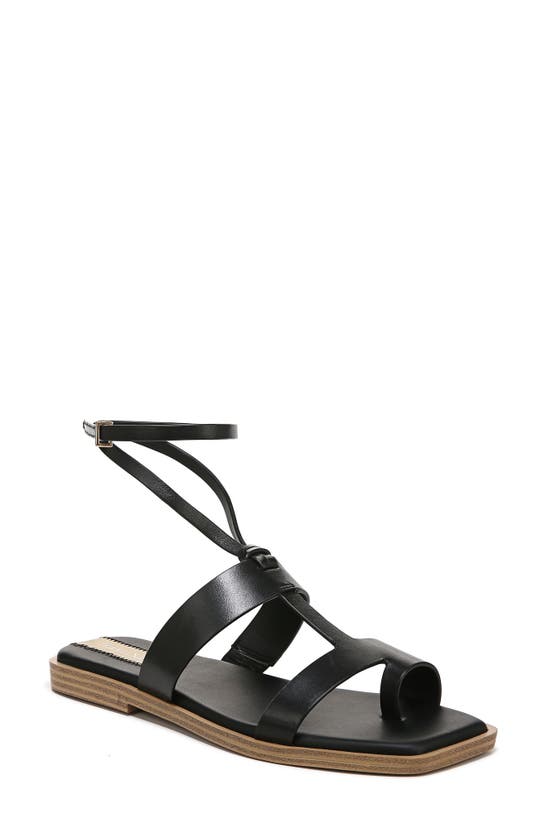 Franco Sarto Maren Ankle Strap Sandal In Black Leather
