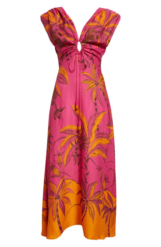 Shop Farm Rio Beach Forest Print Maxi Dress In Beach Forest Pink