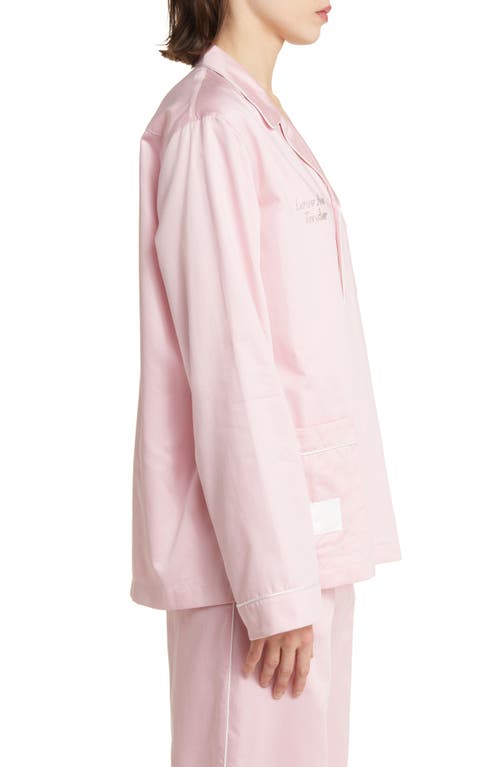 Magniberg Gala Swarovski® Crystal Embellished Cotton Sateen Pajama Top In Blossom Pink