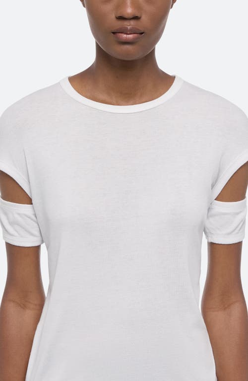 Shop Helmut Lang Slash Shrunken T-shirt In Optic White - C7j