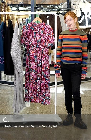 maggy london eliza balloon sleeve midi dress