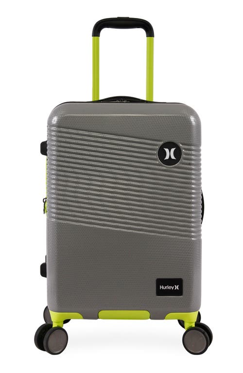 Shop Hurley Looper 21" Hardshell Spinner Suitcase In Light Grey/neon