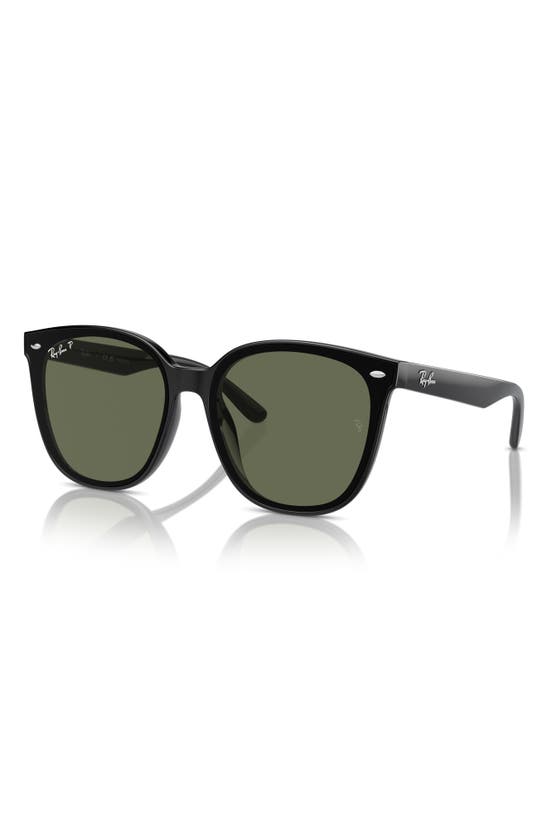 Shop Ray Ban Ray-ban 66mm Polarized Oversize Irregular Sunglasses In Black