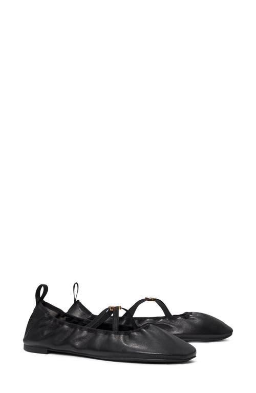 Shop Tory Burch Scrunch Ballet Flat In Perfect Black/perfect Black