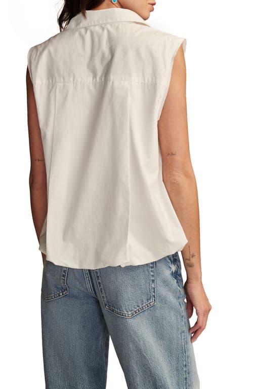 Shop Lucky Brand Button-up Sleeveless Top In Bright White